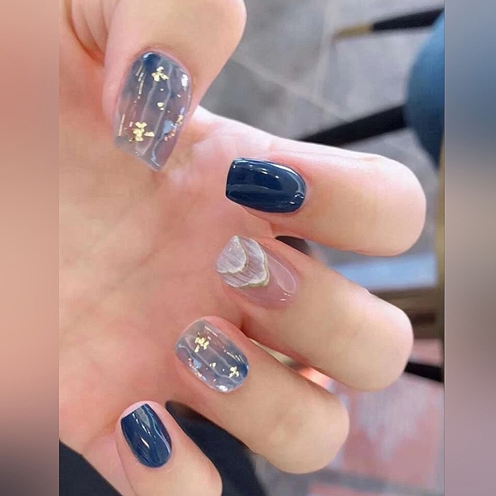 𝅺24PCS Long Coffin Fake Nail & 1pc Nail File & 1sheet Tape